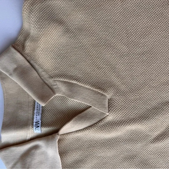 Zara Men’s Beige V-Neck Sweater - Picture 3 of 5